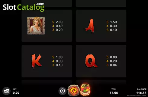 Paytable screen 2. Minotaurs Wilds slot
