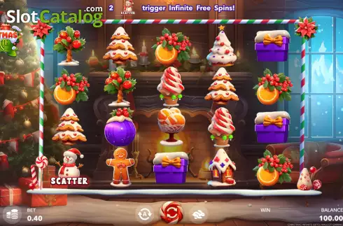 Game screen. Christmas Infinite Gifts slot