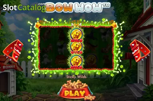 Sticky Wilds screen. Bow Wow slot