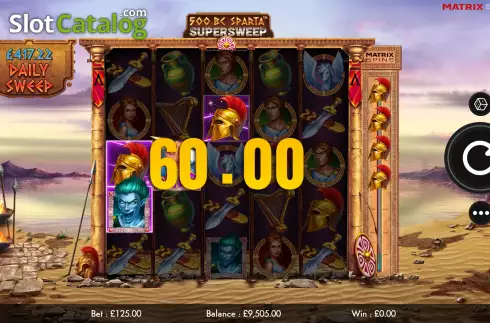 Win Screen 3. 500 BC Sparta Supersweep slot