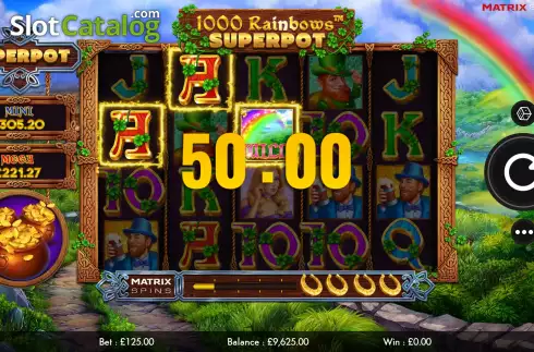 Win Screen. 1000 Rainbows Superpot slot