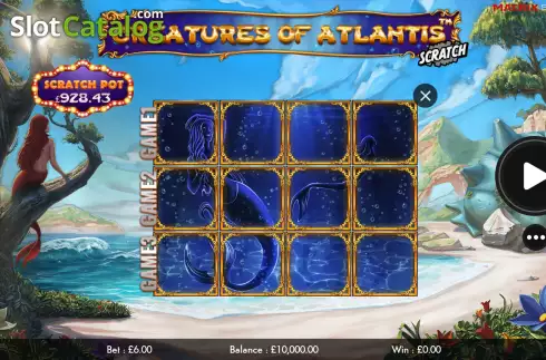 Reel Screen. Creatures of Atlantis Scratch slot