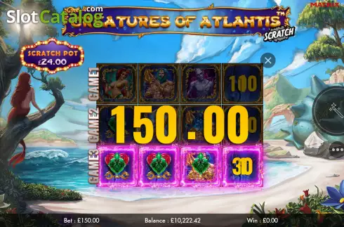 Win Screen 3. Creatures of Atlantis Scratch slot