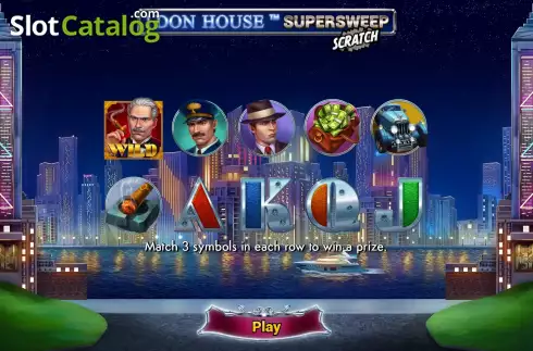 Paytable. 1 Don House Supersweep Scratch slot