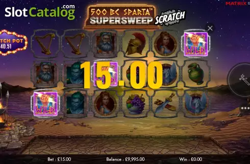 Win Screen 3. 500 BC Sparta Supersweep Scratch slot