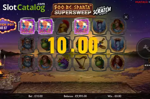 Win Screen 4. 500 BC Sparta Supersweep Scratch slot