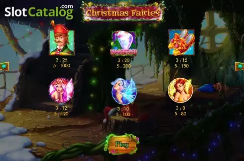 Paytable 2. Christmas Fairies Scratch slot