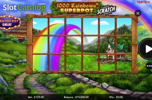 画面2. 1000 Rainbows Superpot Scratch カジノスロット