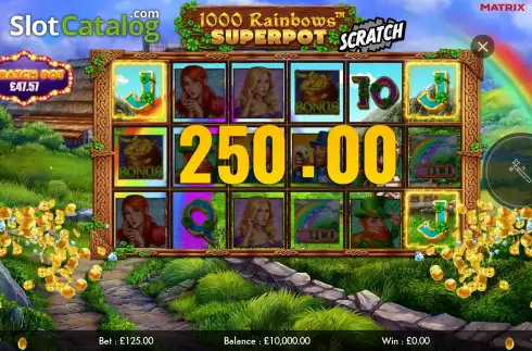 画面3. 1000 Rainbows Superpot Scratch カジノスロット