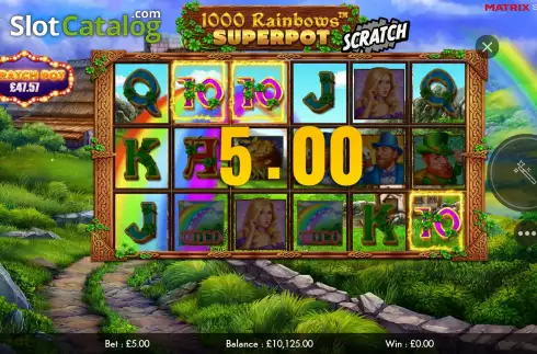 画面5. 1000 Rainbows Superpot Scratch カジノスロット