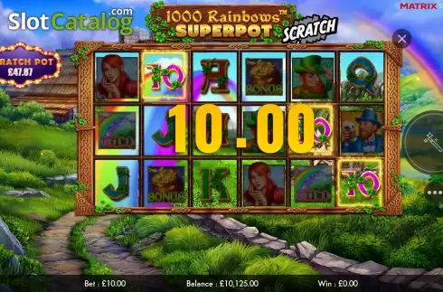 画面6. 1000 Rainbows Superpot Scratch カジノスロット