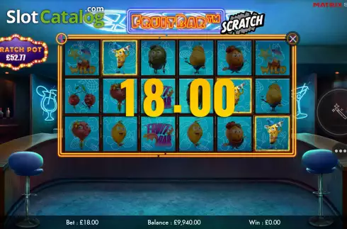 Win Screen 4. Fruit Bar Scratch slot