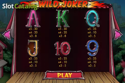 Paytable screen 2. Wild Joker slot