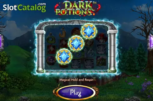 Hold and Respin screen. Dark Potions slot
