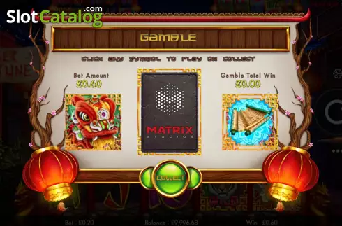 Double Up Risk Game Screen. Tiger Fortune slot