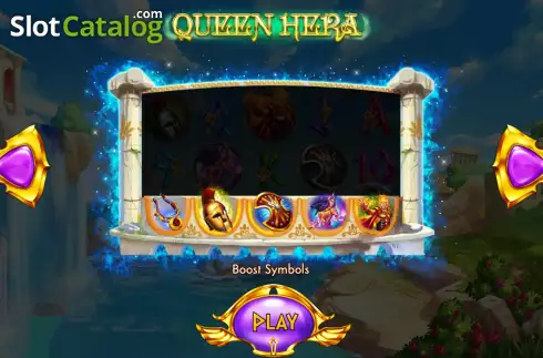 Start Game screen. Queen Hera slot