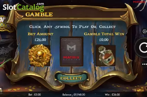 Gamble game screen. Silver Hook slot