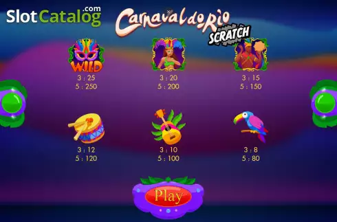 Bildschirm6. Carnaval do Rio Scratch slot