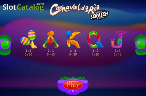 Bildschirm7. Carnaval do Rio Scratch slot