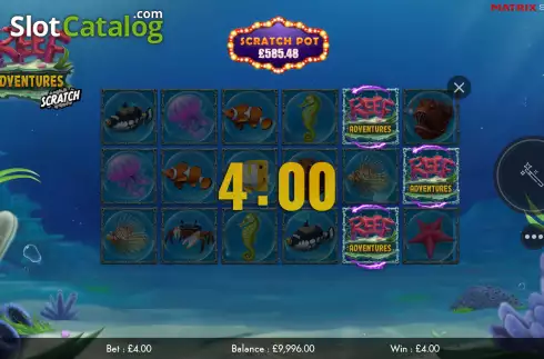 Win screen 2. Reef Adventures Scratch slot