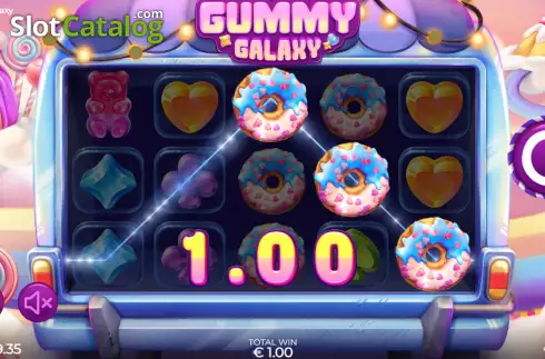 Win screen. Gummy Galaxy slot