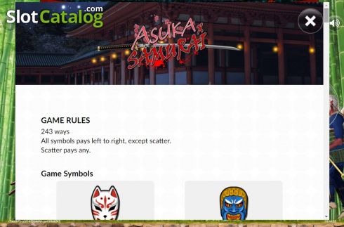 Game rules 1. Asuka x Samurai slot