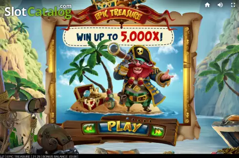 Start Screen. Epic Treasure slot