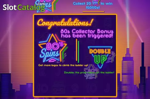 Bonus Game Win Screen. 80s Spins slot