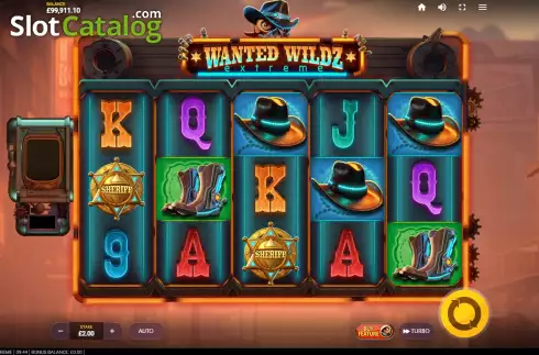 Reel Screen. Wanted Wildz Extreme slot