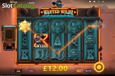 画面4. Wanted Wildz Extreme カジノスロット
