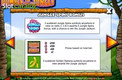 Paytable 2. Rumble in the Jungle slot