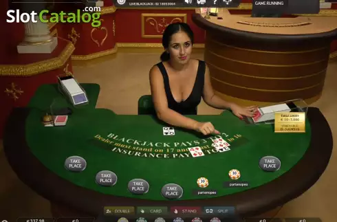 Game screen. Malta Blackjack slot
