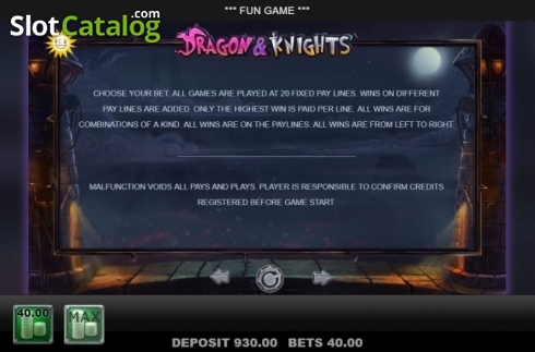 Bildschirm9. Dragon and Knights slot
