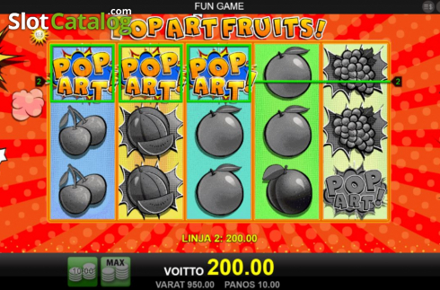 Win Screen 2. Pop Art Fruits slot