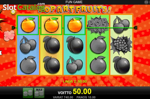 Win Screen 3. Pop Art Fruits slot