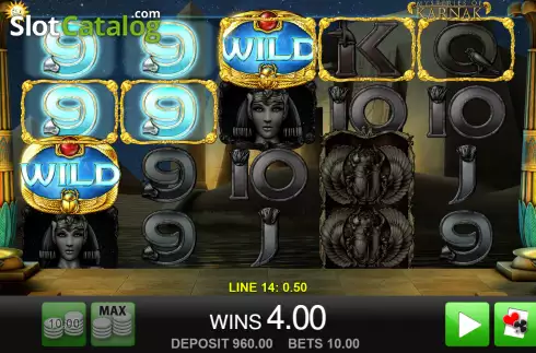 Win screen. Mysteries Of Karnak slot