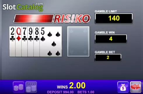 Double Up Risk Game screen. Electric Fruit slot