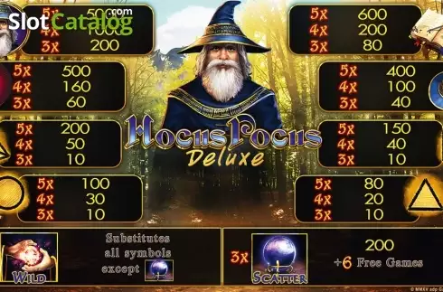 Paytable 1. Hocus Pocus Deluxe HD slot