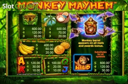 Paytable 1. Monkey Mayhem slot