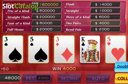 Скрин4. 5PK Video Poker слот