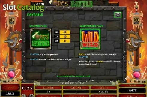 Bildschirm3. Orc's Battle slot