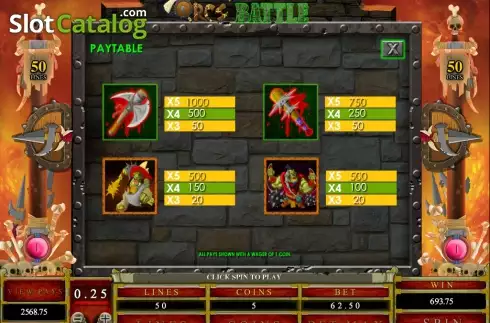 Bildschirm4. Orc's Battle slot