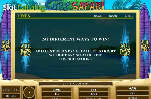 画面6. Surf Safari カジノスロット