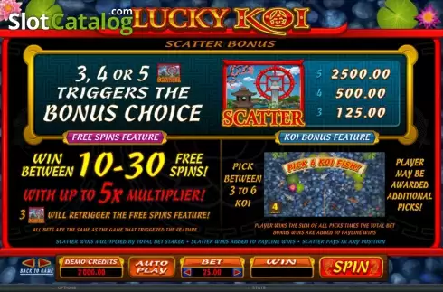 Bildschirm2. Lucky Koi (Microgaming) slot