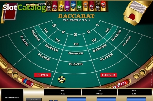 Game Screen. Baccarat (Microgaming) slot