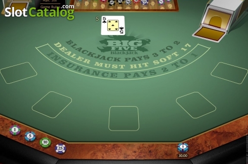 Game Screen. Big 5 Blackjack Gold slot