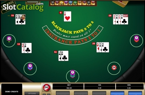 Game Screen. Blackjack MH (Microgaming) slot