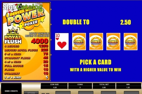 Game Screen. Deuces Wild MH (Microgaming) slot