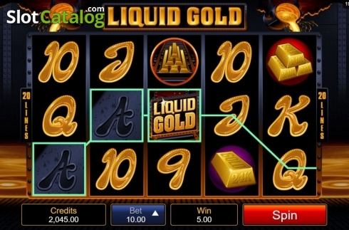 Game Screen. Liquid Gold slot