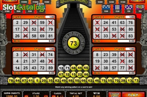 Game Screen. Mayan Bingo slot